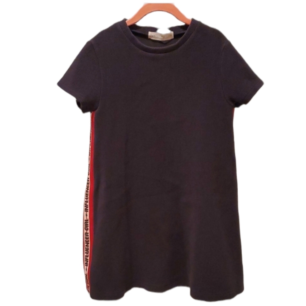 Zara Kids Blue Ribbed Influencer Girl Dress Size 9